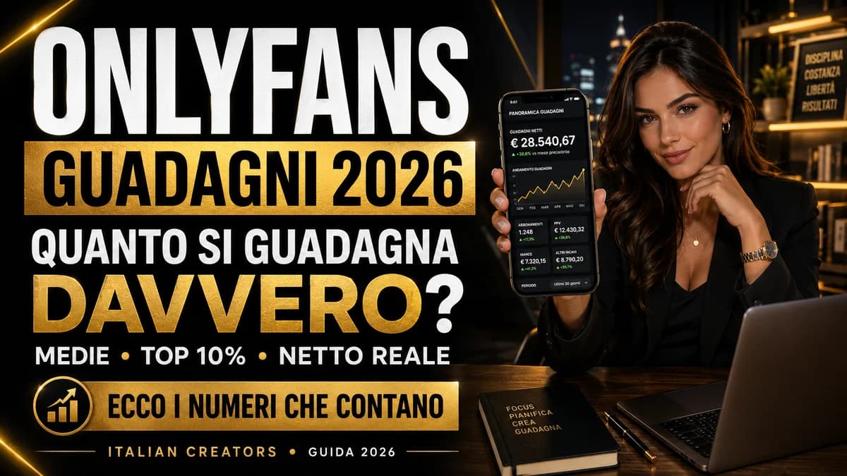 Quanto si guadagna su OnlyFans: dati reali creator italiane 2026