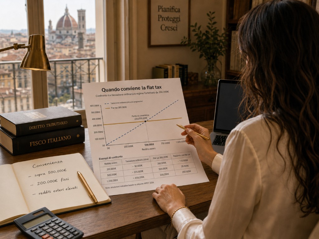 Flat tax nuovi residenti 2026: professionista analizza quando conviene il regime da 200.000 euro per redditi esteri.