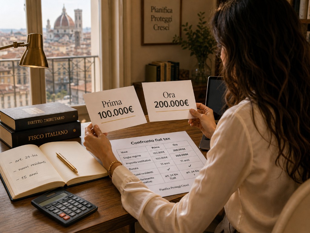 Break-even flat tax 200.000 euro: confronto tra tassazione ordinaria e imposta sostitutiva sui redditi esteri.